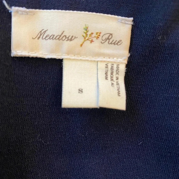 Meadow Rue Anthropologie Women's Velvet Midi Print Feminine Black small pretty! - Picture 7 of 14